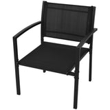 NNEVL 4 Piece Garden Lounge Set Textilene Black