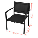 NNEVL 4 Piece Garden Lounge Set Textilene Black