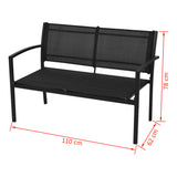 NNEVL 4 Piece Garden Lounge Set Textilene Black