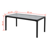 NNEVL 4 Piece Garden Lounge Set Textilene Black