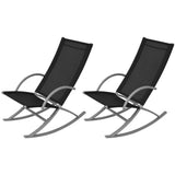 NNEVL Garden Rocking Chairs 2 pcs Steel and Textilene Black