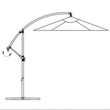NNEVL Cantilever Umbrella 3 m Sand White