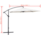 NNEVL Cantilever Umbrella 3 m Sand White