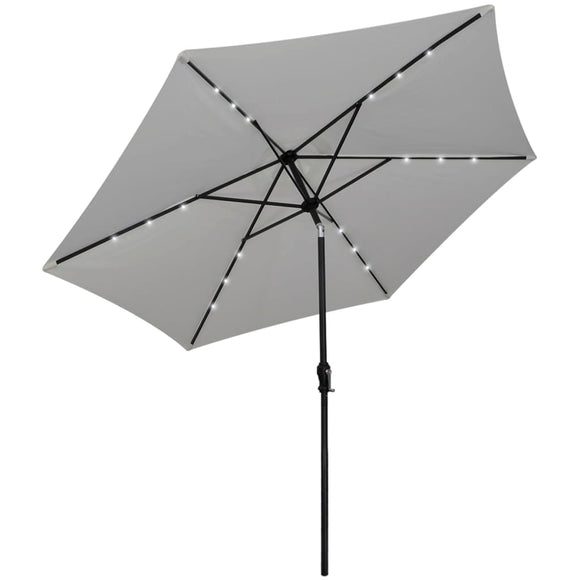 NNEVL LED Cantilever Umbrella 3 m Sand White