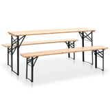 NNEVL Folding Beer Table with 2 Benches 177 cm Pinewood