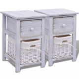 NNEVL Bedside Cabinets 2 pcs Wood White