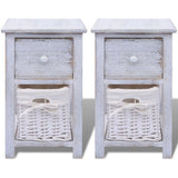 NNEVL Bedside Cabinets 2 pcs Wood White