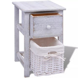 NNEVL Bedside Cabinets 2 pcs Wood White