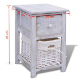 NNEVL Bedside Cabinets 2 pcs Wood White