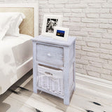 NNEVL Bedside Cabinets 2 pcs Wood White