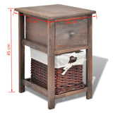 NNEVL Bedside Cabinet Wood Brown