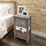 NNEVL Bedside Cabinet Wood Brown