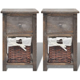 NNEVL Bedside Cabinets 2 pcs Wood Brown