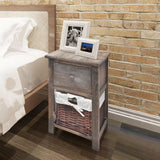 NNEVL Bedside Cabinets 2 pcs Wood Brown