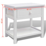 NNEVL Bedside Cabinet Wood White