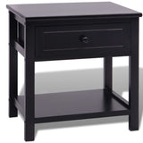 NNEVL Bedside Cabinet Wood Black