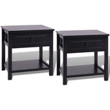 NNEVL Bedside Cabinets 2 pcs Wood Black