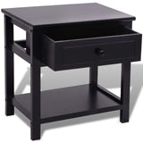 NNEVL Bedside Cabinets 2 pcs Wood Black