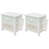 NNEVL French Bedside Cabinets 2 pcs Wood