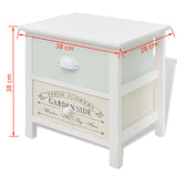 NNEVL French Bedside Cabinets 2 pcs Wood