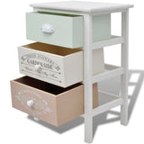NNEVL French Storage Cabinet 3 Drawers Wood