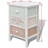 NNEVL French Storage Cabinet 3 Drawers Wood