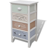 NNEVL French Storage Cabinet 4 Drawers Wood