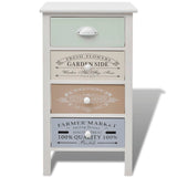 NNEVL French Storage Cabinet 4 Drawers Wood