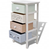 NNEVL French Storage Cabinet 4 Drawers Wood