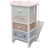 NNEVL French Storage Cabinet 4 Drawers Wood