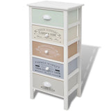 NNEVL French Storage Cabinet 5 Drawers Wood