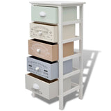 NNEVL French Storage Cabinet 5 Drawers Wood