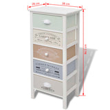 NNEVL French Storage Cabinet 5 Drawers Wood