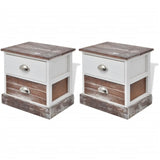 NNEVL Bedside Cabinets 2 pcs Brown and White