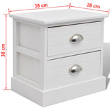 NNEVL French Bedside Cabinet White