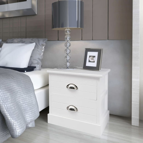 NNEVL French Bedside Cabinet White