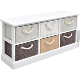 NNEVL Storage Bench 6 Drawers Wood