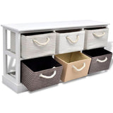 NNEVL Storage Bench 6 Drawers Wood