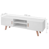 NNEVL TV Stand MDF 150x35x48.5 cm High Gloss White