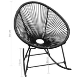 NNEVL Outdoor Rocking Chair Black Poly Rattan