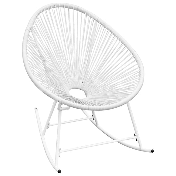 NNEVL Outdoor Rocking Chair White Poly Rattan