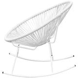 NNEVL Outdoor Rocking Chair White Poly Rattan
