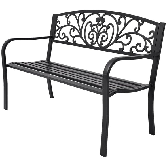 NNEVL Garden Bench 127 cm Cast Iron Black