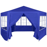 NNEVL Marquee with 6 Side Walls Blue 2x2 m