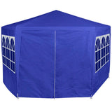 NNEVL Marquee with 6 Side Walls Blue 2x2 m