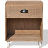 NNEVL Nightstand 2 pcs Brown Solid Wood