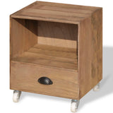 NNEVL Nightstand 2 pcs Brown Solid Wood
