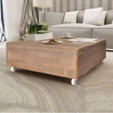 NNEVL Coffee Table Brown Solid Wood