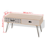 NNEVL TV Side Table 100x40x35 cm Brown