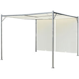 NNEVL Pergola with Adjustable Roof Cream White Steel 3x3 m